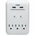 Prime Wire & Cable & Cable 3 Power & 2 USB White Wall Charger PBUSB343S